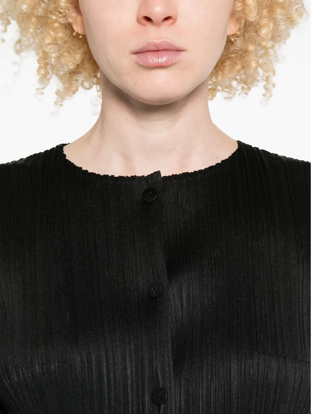 Pleats Please Issey Miyake pleated button-front jacket - Black - 画像5