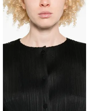 Pleats Please Issey Miyake pleated button-front jacket - Black - サムネイル5