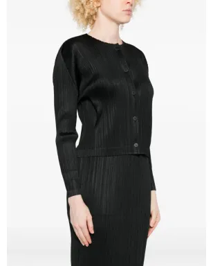 Pleats Please Issey Miyake pleated button-front jacket - Black - サムネイル3