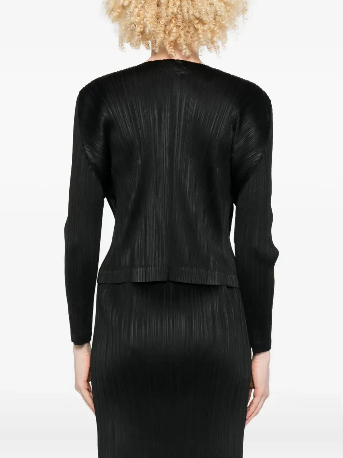 Pleats Please Issey Miyake pleated button-front jacket - Black - 画像4