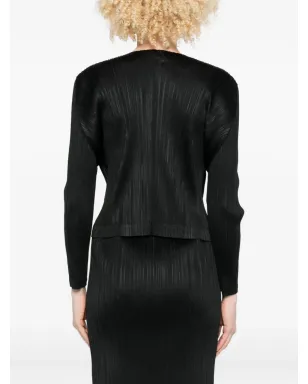 Pleats Please Issey Miyake pleated button-front jacket - Black - サムネイル4