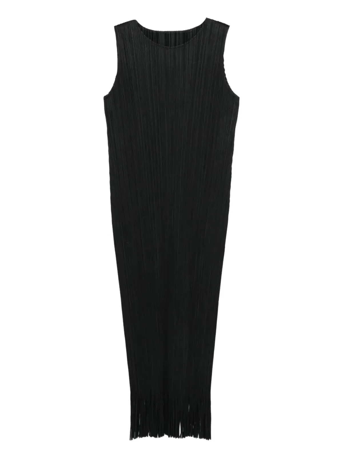 Pleats Please Issey Miyake ウェーブプリーツ・フリンジ・ミディドレス - ブラック - 画像1
