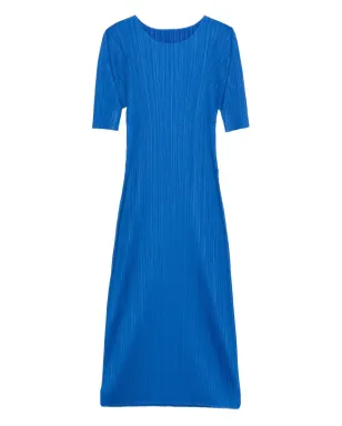Pleats Please Issey Miyake 月間カラー August プリーツミディドレス - ブルー - サムネイル1