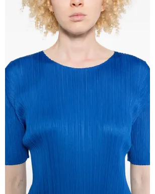 Pleats Please Issey Miyake 月間カラー August プリーツミディドレス - ブルー - サムネイル5