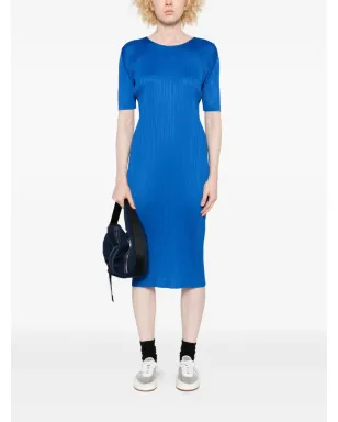 Pleats Please Issey Miyake 月間カラー August プリーツミディドレス - ブルー - サムネイル2