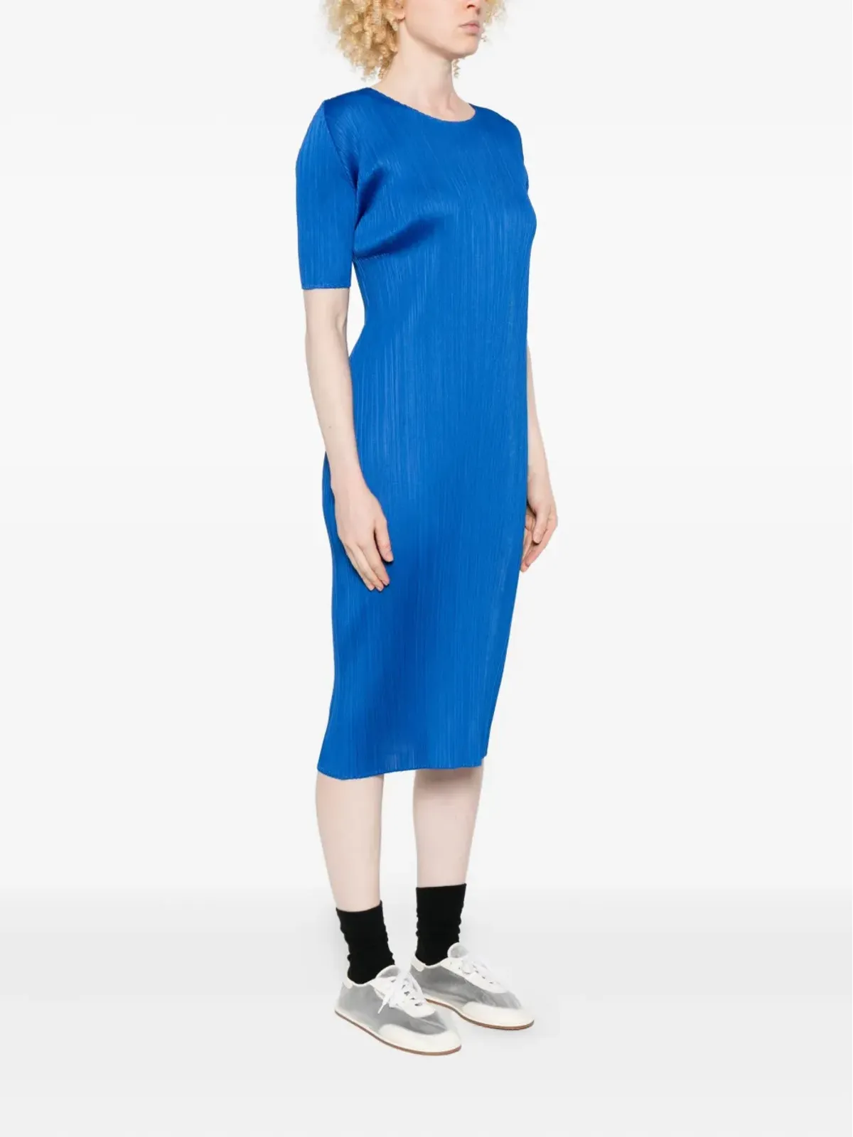 Pleats Please Issey Miyake 月間カラー August プリーツミディドレス - ブルー - 画像3