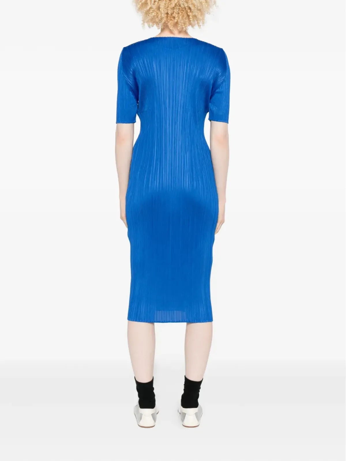 Pleats Please Issey Miyake 月間カラー August プリーツミディドレス - ブルー - 画像4