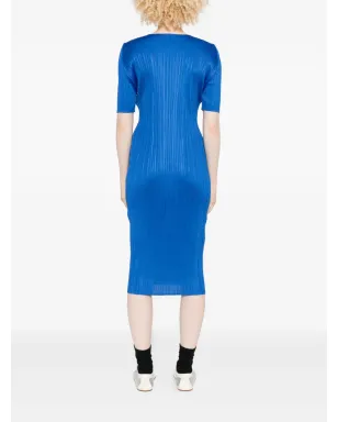 Pleats Please Issey Miyake 月間カラー August プリーツミディドレス - ブルー - サムネイル4