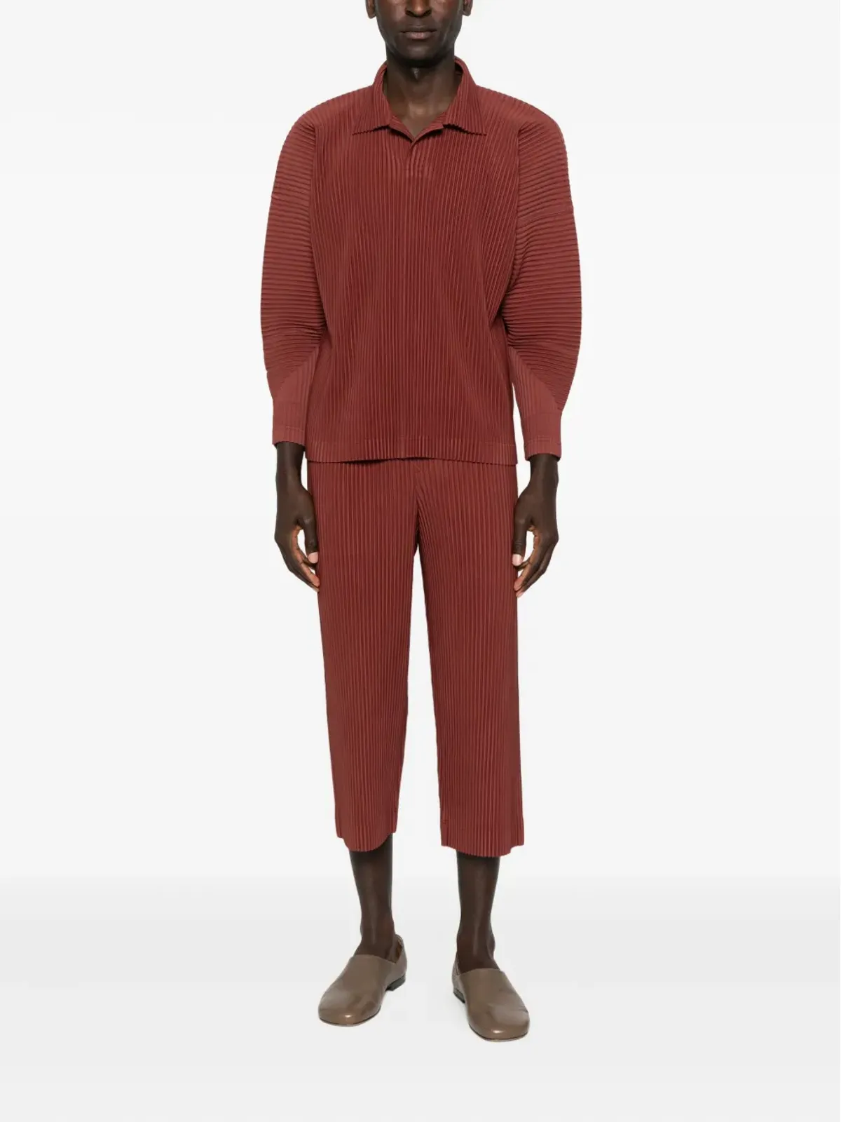 Homme Plissé Issey Miyake プリーツ長袖ポロシャツ - 画像2
