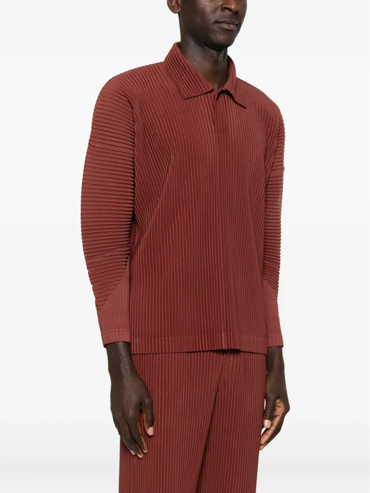 Homme Plissé Issey Miyake プリーツ長袖ポロシャツ - 画像3