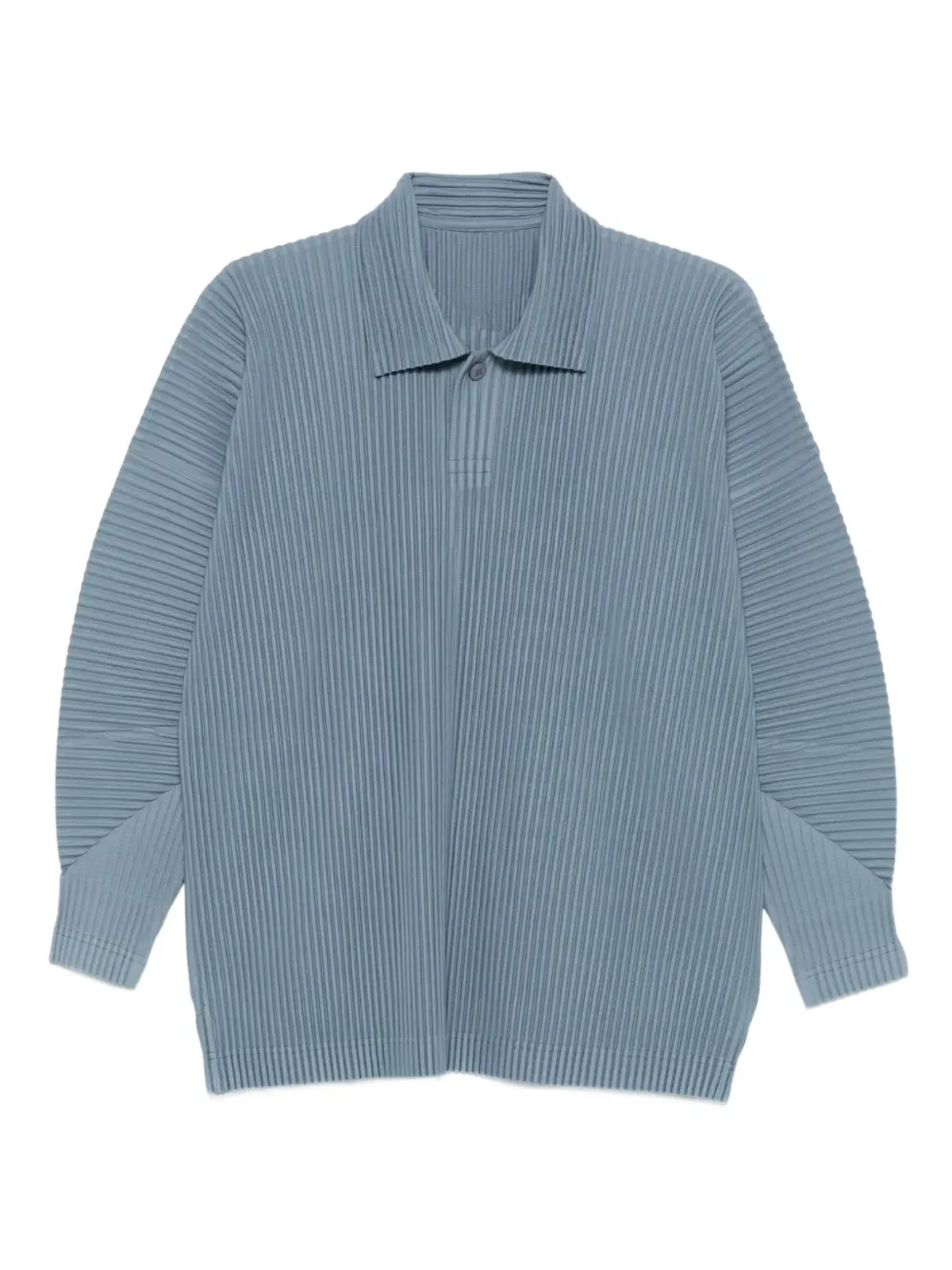 Homme Plissé Issey Miyake プリーツ加工の長袖ポロシャツ - 画像1