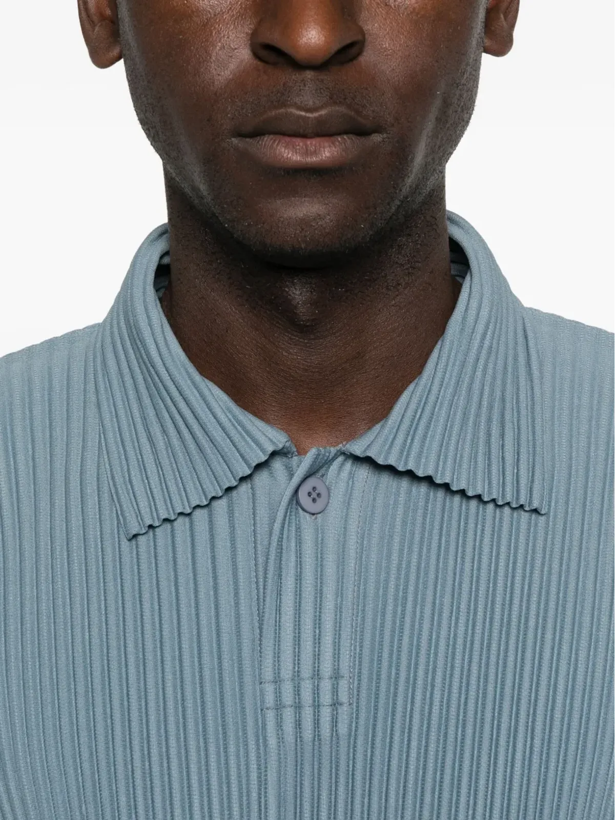 Homme Plissé Issey Miyake プリーツ加工の長袖ポロシャツ - 画像5