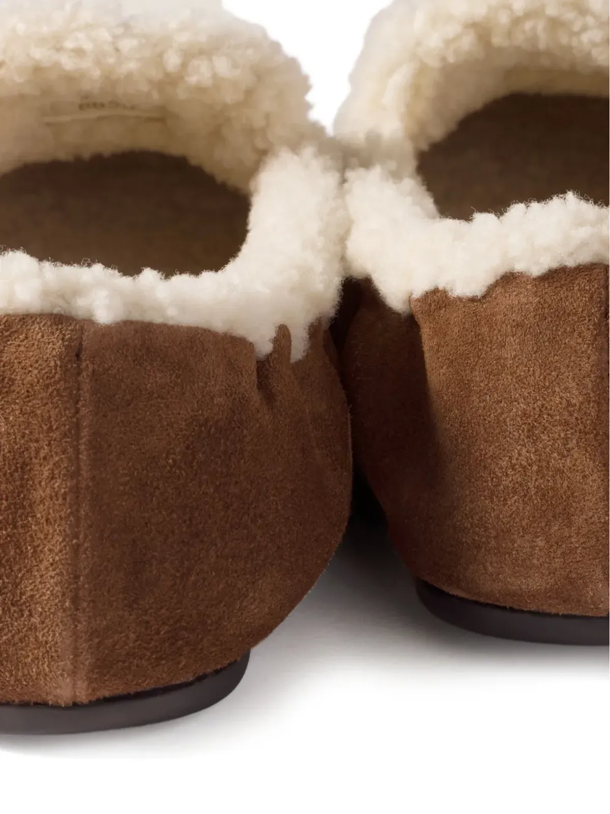 Miu Miu logo-detail suede loafers - Brown - 画像3