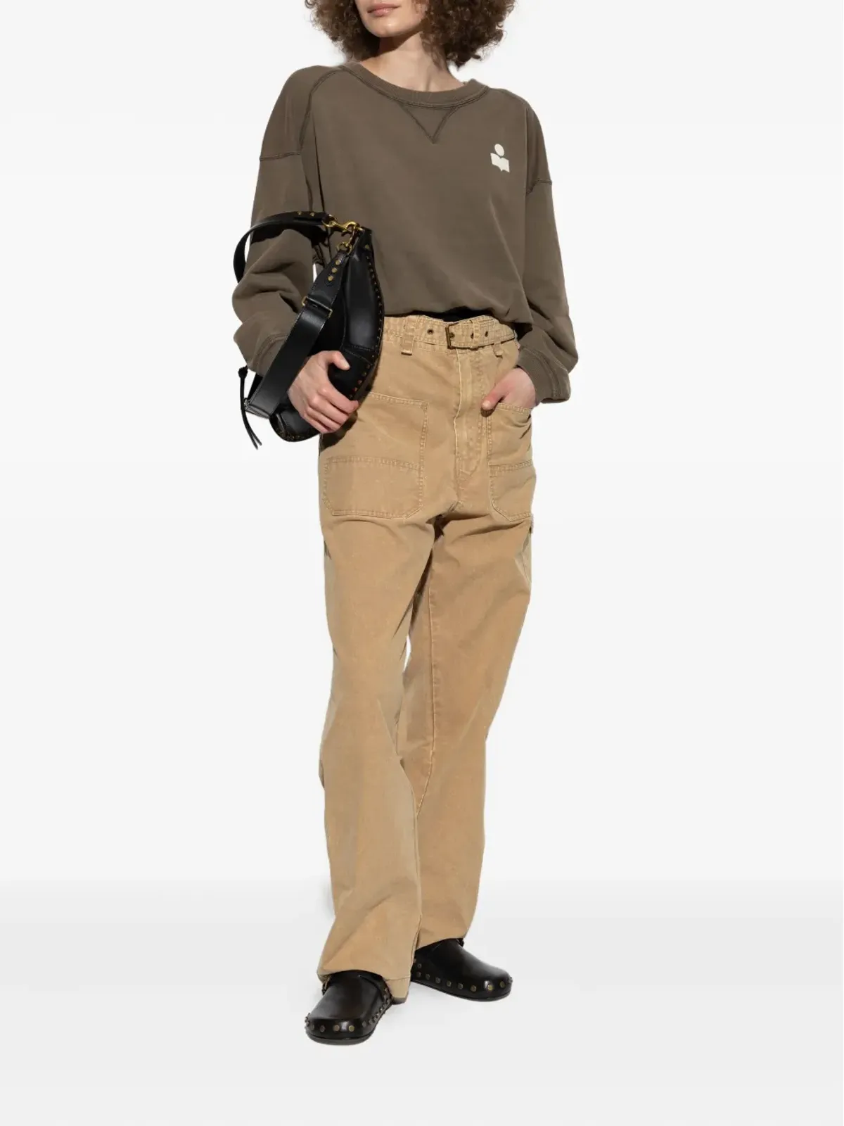 MARANT ÉTOILE ロゴプリント ドローストリングヘム スウェットシャツ - 画像2