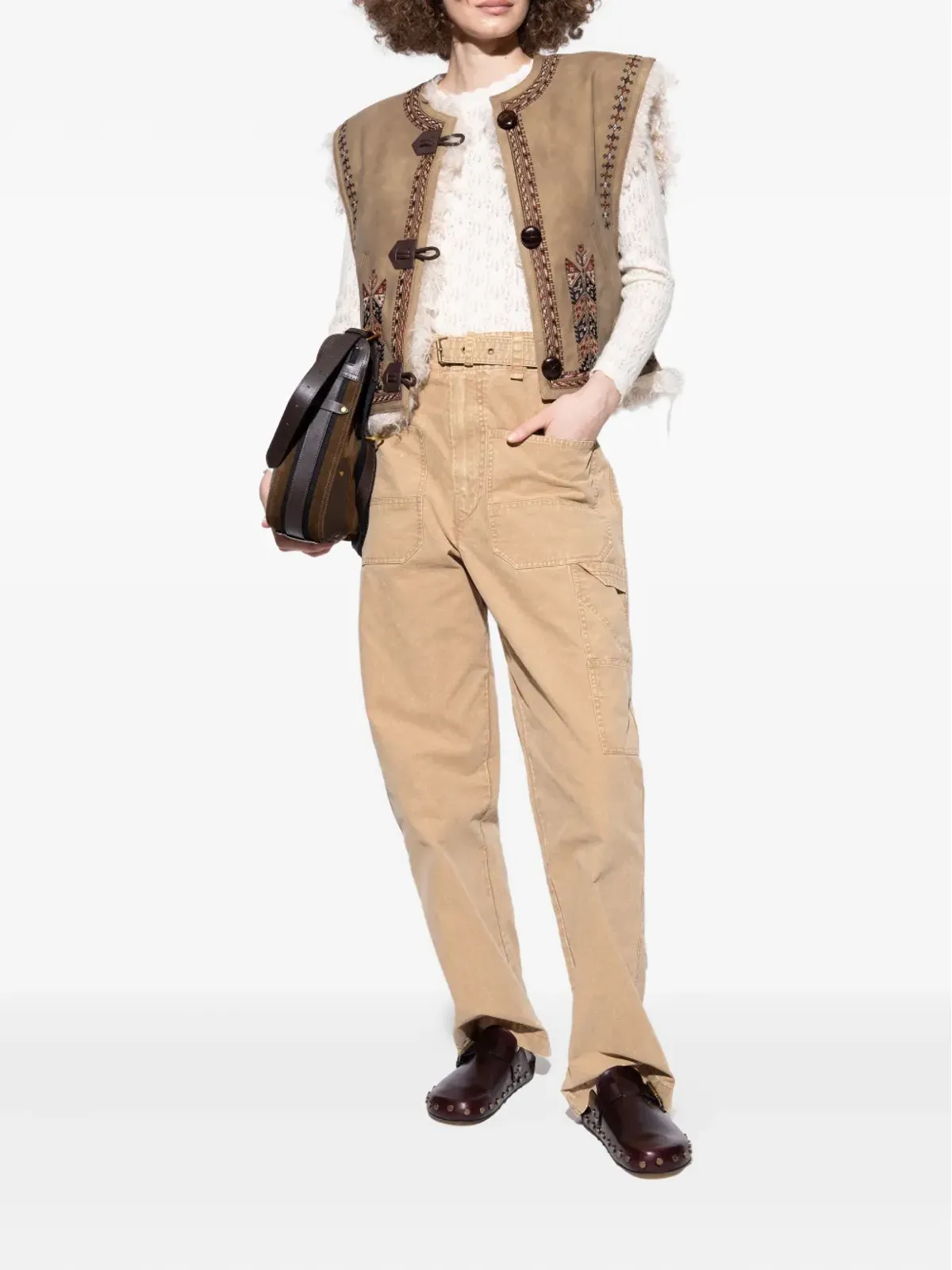 ISABEL MARANT バックル留めスタッズ付きスリップオン - レッド - 画像5