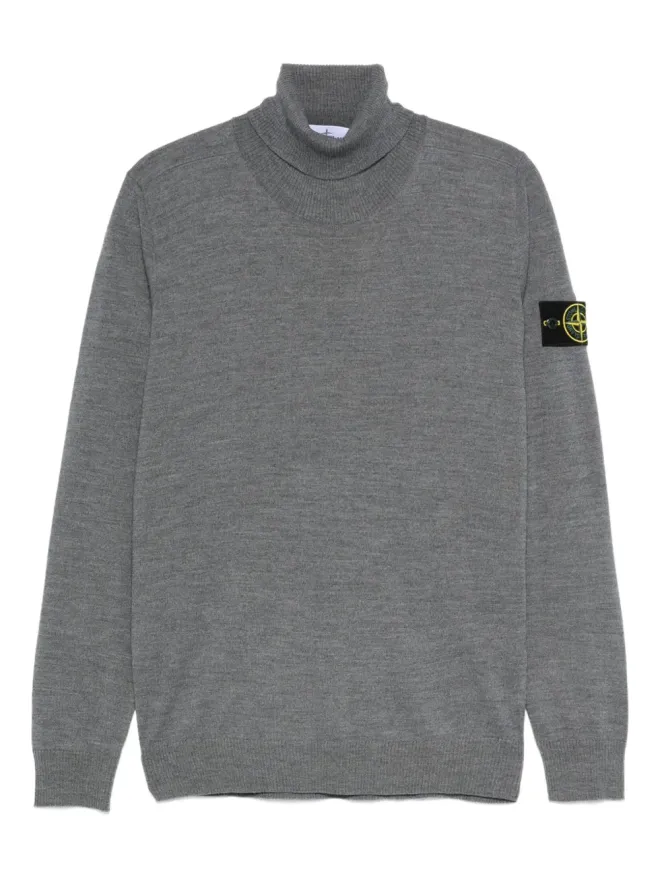 Stone Island Stone Island ロールネック ロゴパッチ セーター - グレーの商品画像