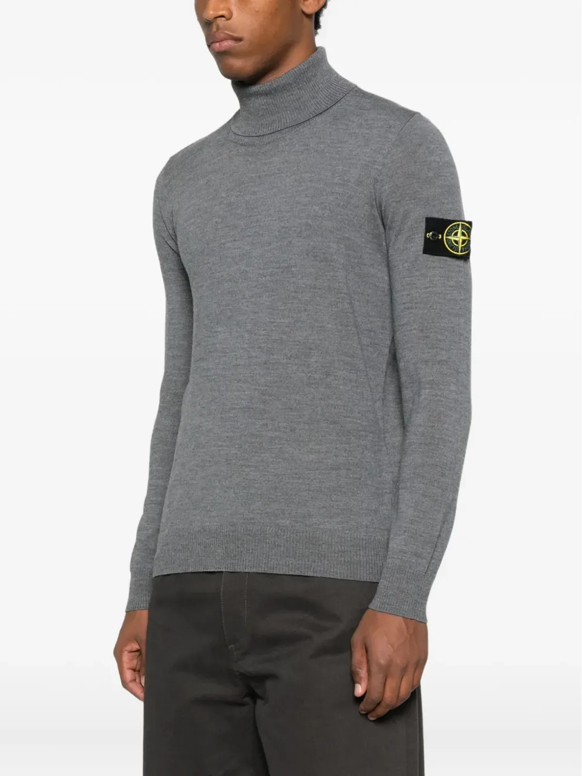 Stone Island ロールネック ロゴパッチ セーター - グレー - 画像3