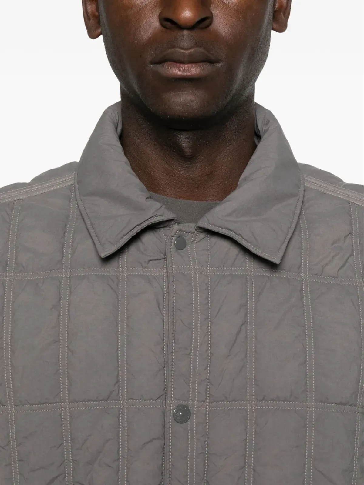 Stone Island グレーのキルテッドジャケット - 画像5