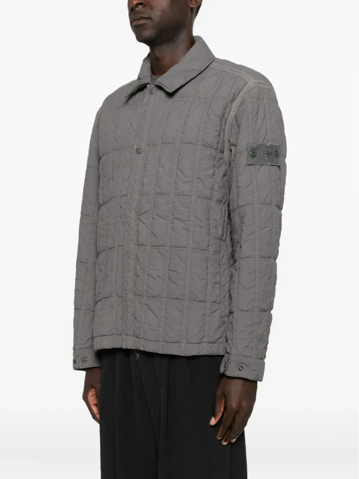 Stone Island グレーのキルテッドジャケット - 画像3