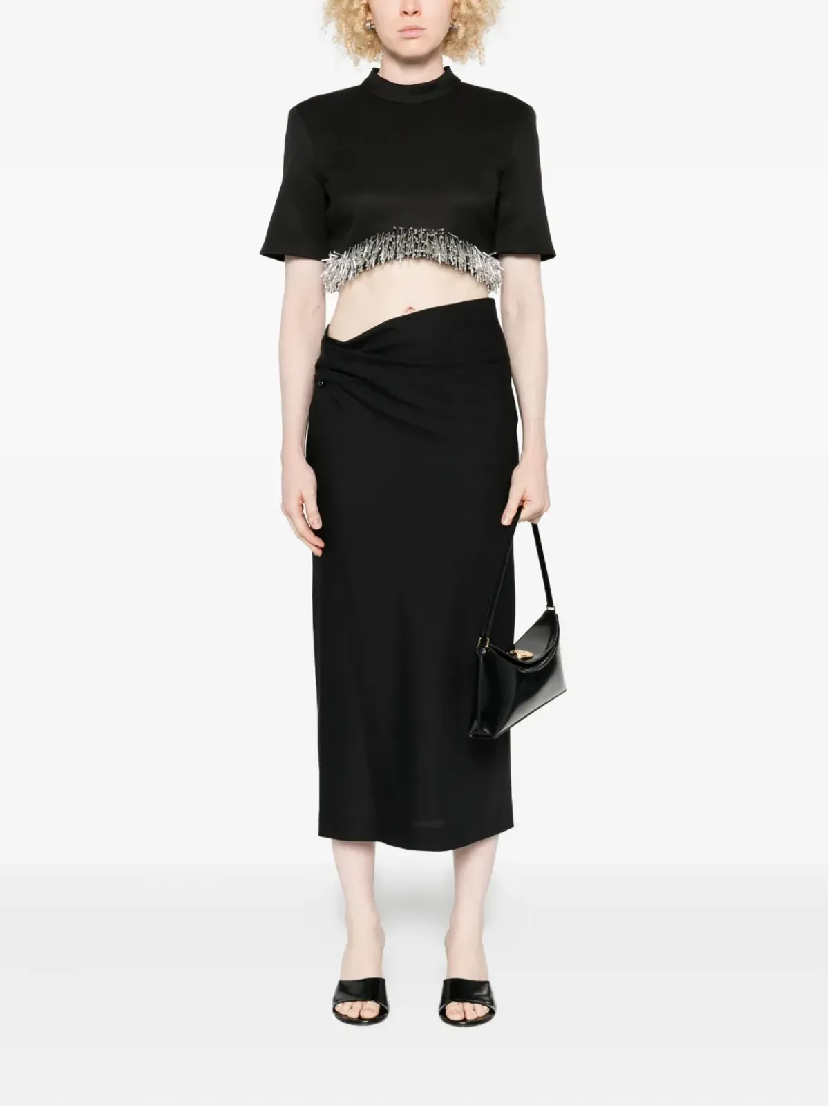 Alberta Ferretti ドレープディテール ミディスカート - 画像2