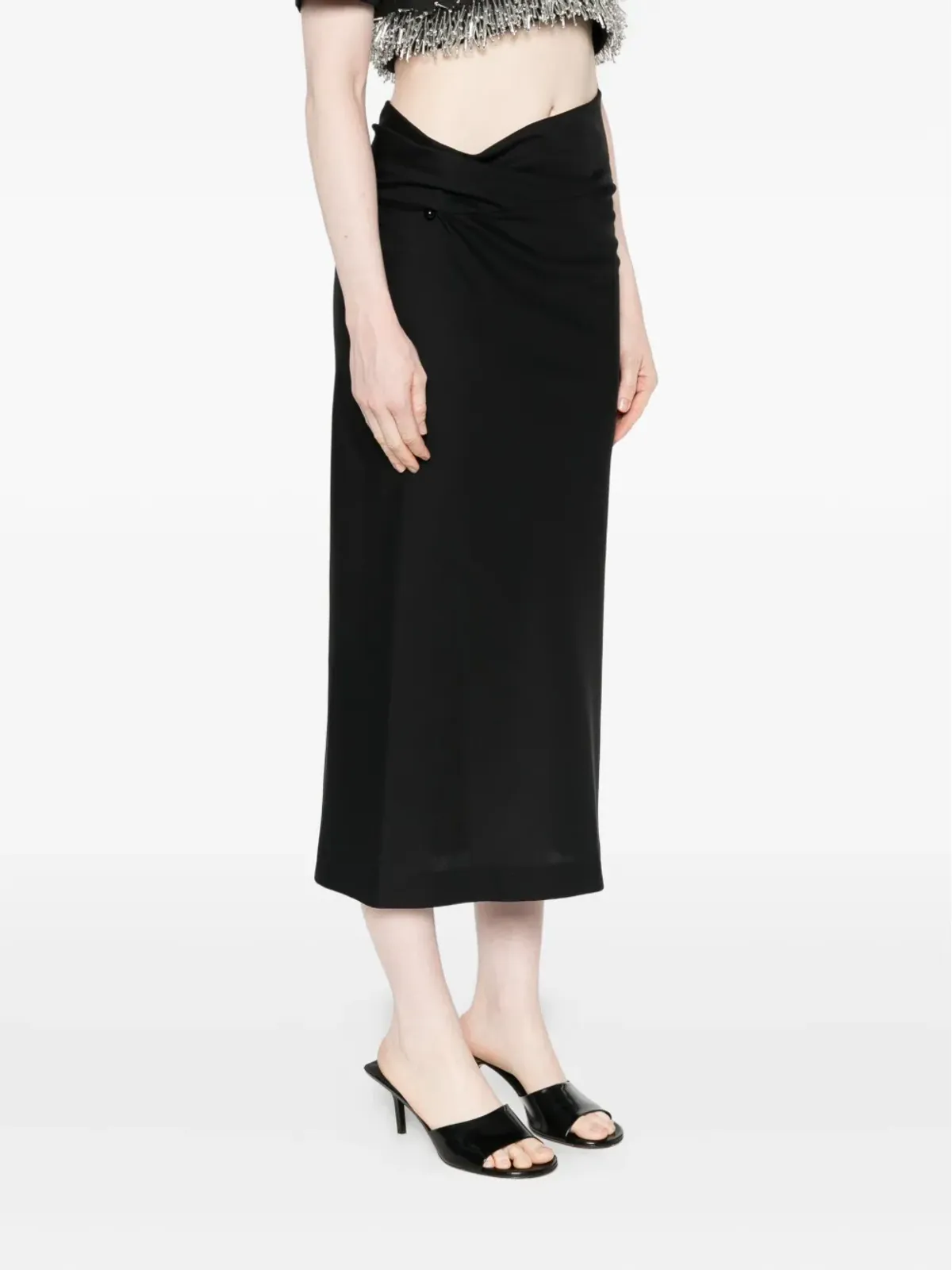 Alberta Ferretti ドレープディテール ミディスカート - 画像3