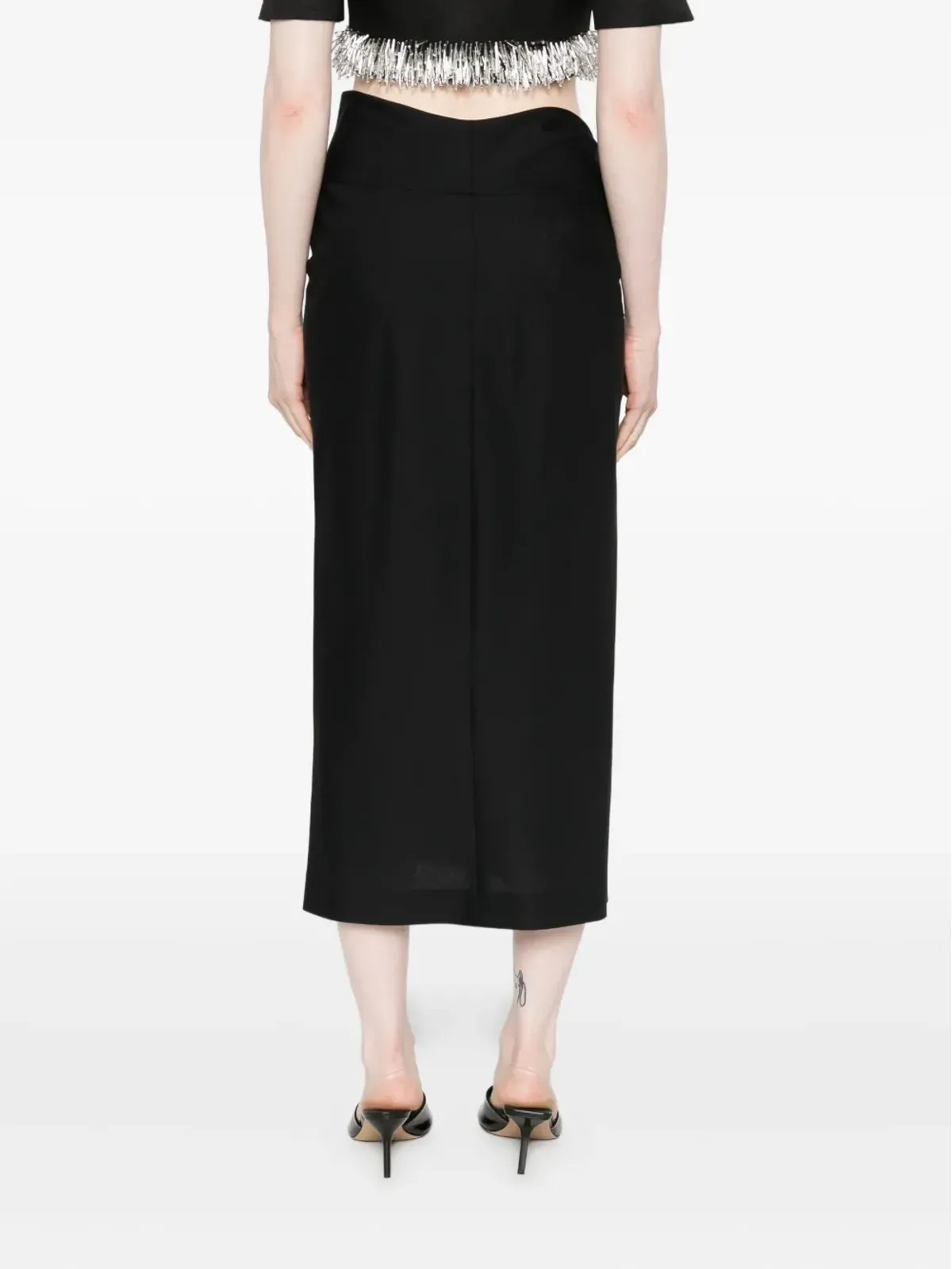Alberta Ferretti ドレープディテール ミディスカート - 画像4