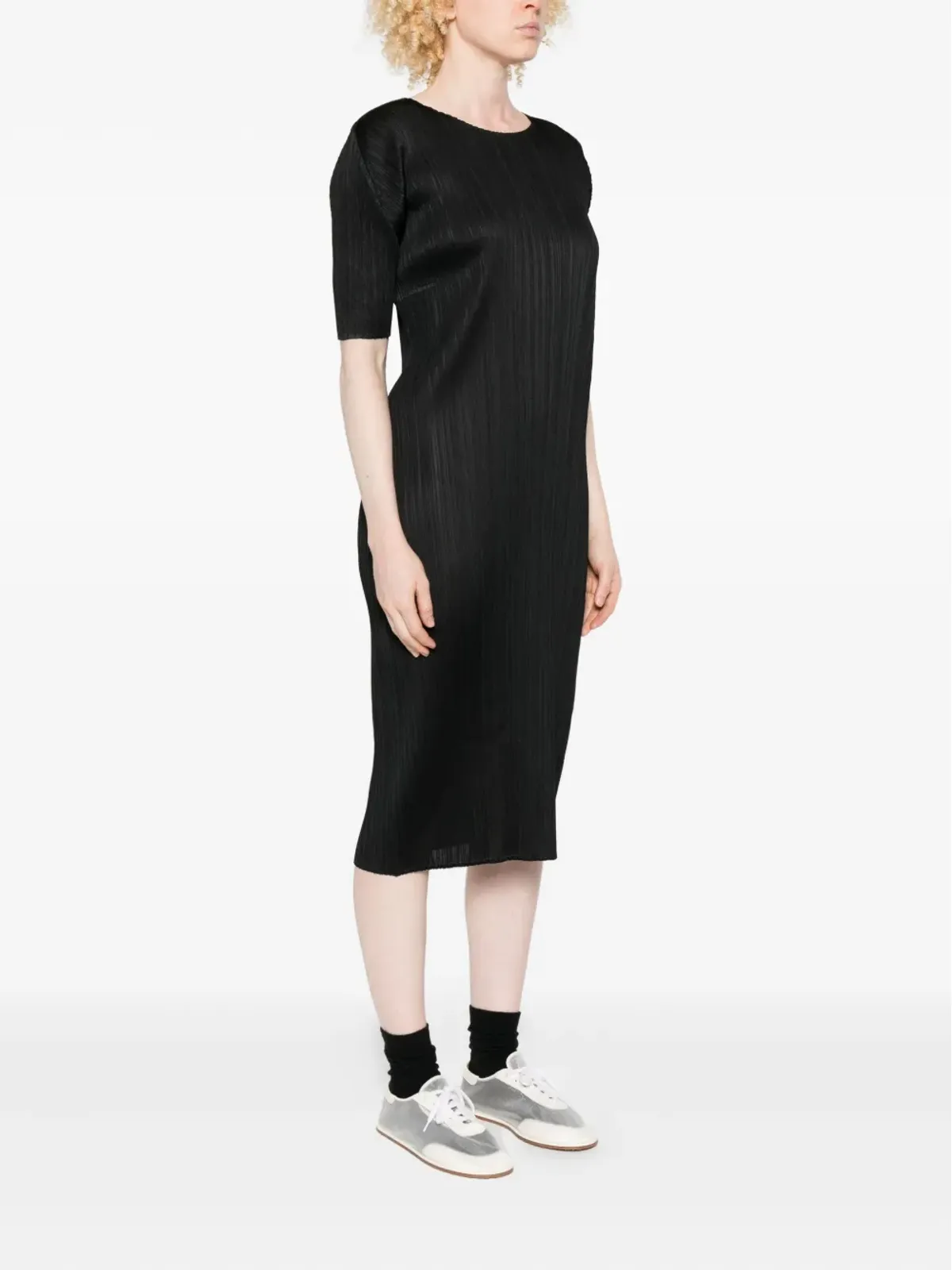 Pleats Please Issey Miyake Monthly Colors: August pleated midi dress - Black - 画像3