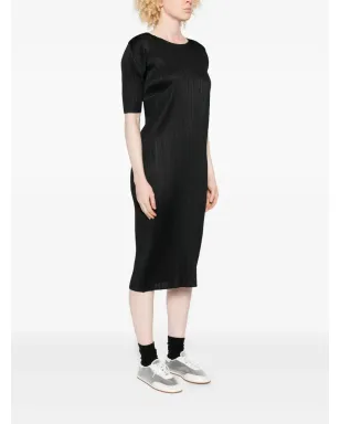 Pleats Please Issey Miyake Monthly Colors: August pleated midi dress - Black - サムネイル3