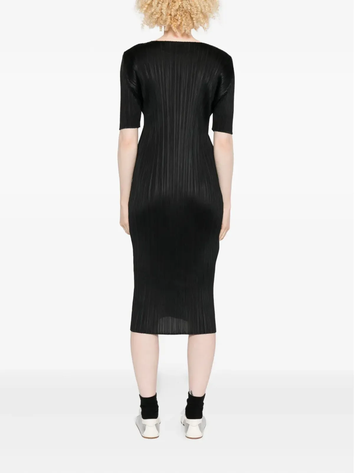 Pleats Please Issey Miyake Monthly Colors: August pleated midi dress - Black - 画像4