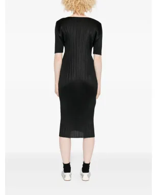 Pleats Please Issey Miyake Monthly Colors: August pleated midi dress - Black - サムネイル4