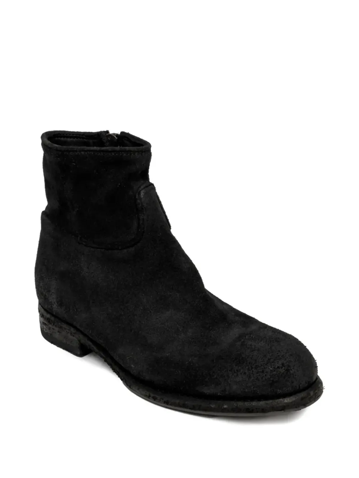 PAUL SILENCE zip-detail suede ankle boots - Black - 画像2