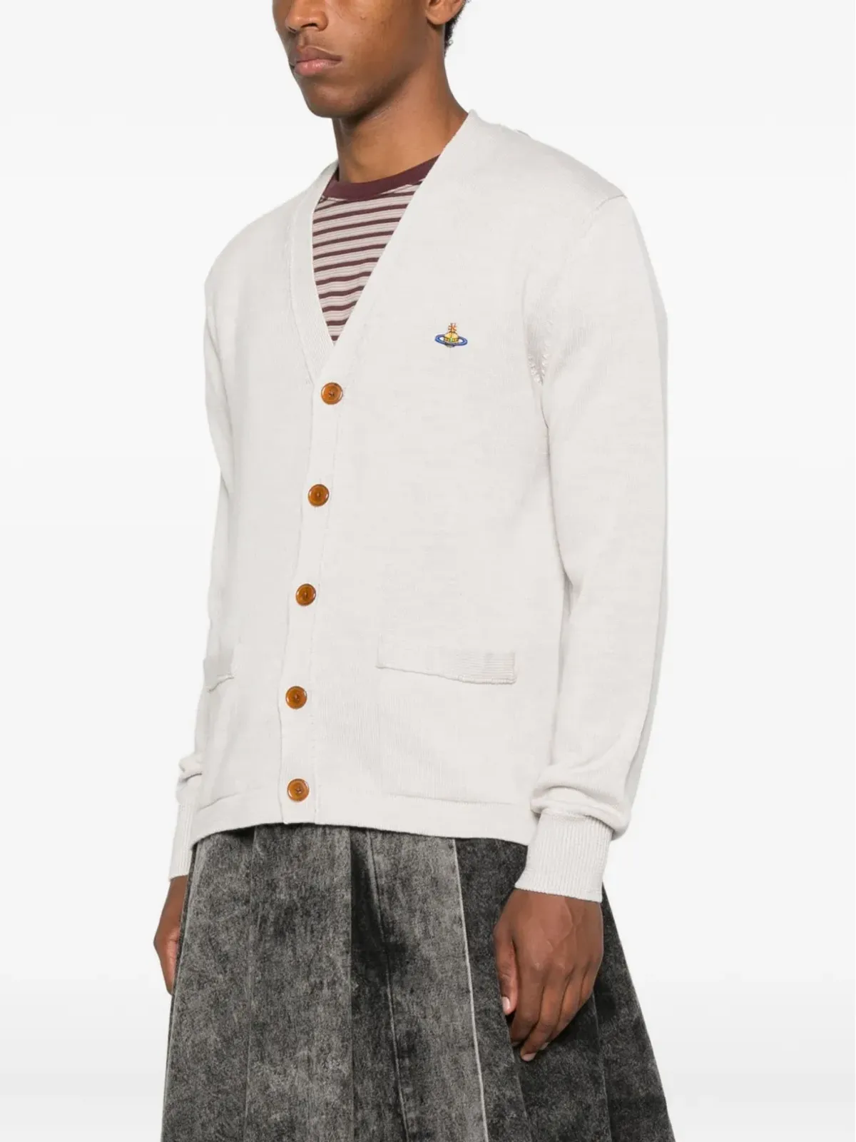 Vivienne Westwood オーブ装飾カーディガン - Neutrals - 画像3