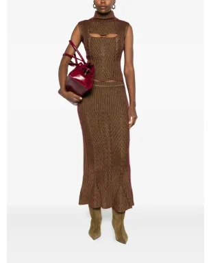 Vivienne Westwood リブ編みニットスカート - ゴールド - サムネイル2