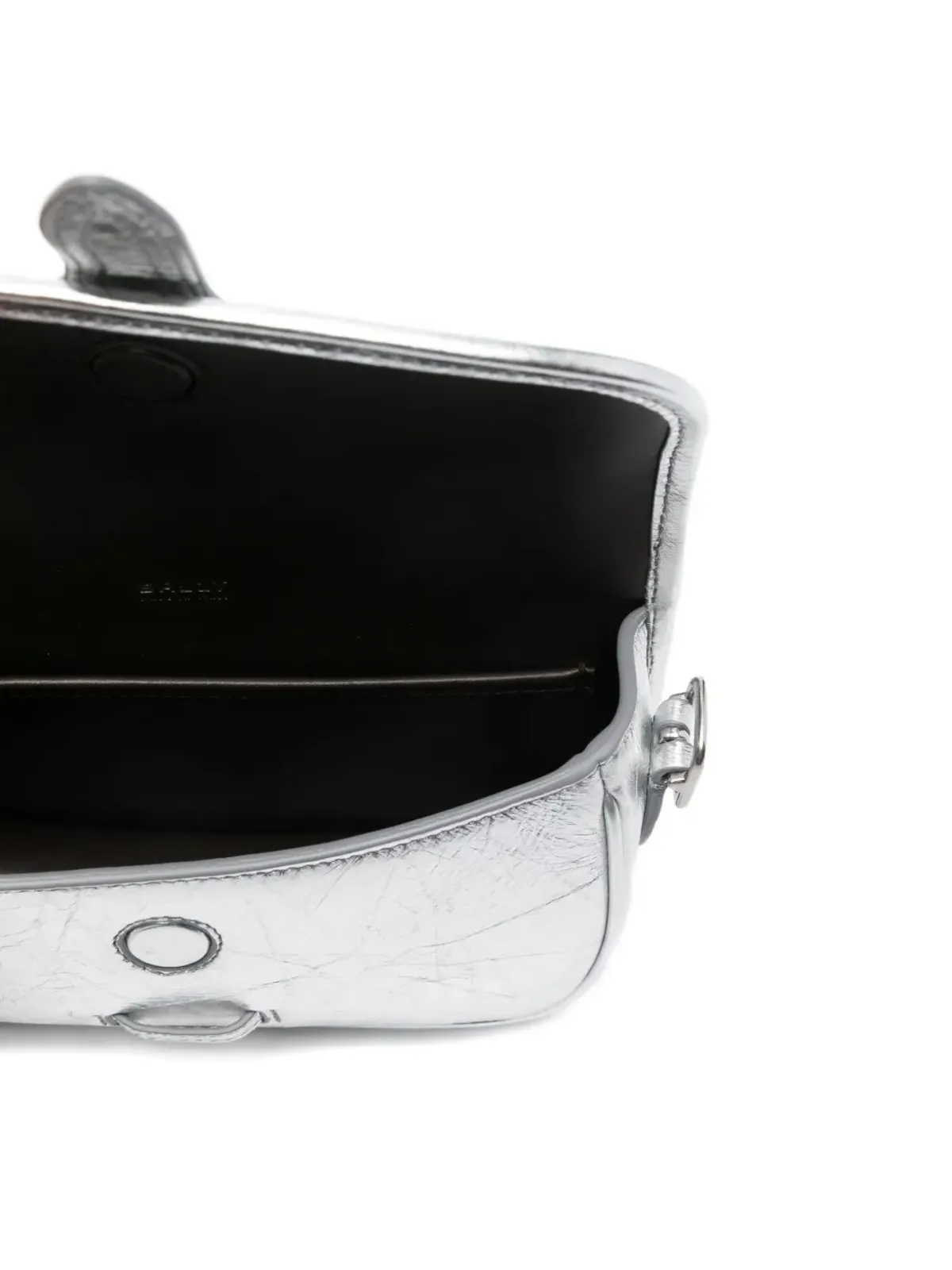 Bally metallic-leather flap shoulder bag - Silver - 画像5