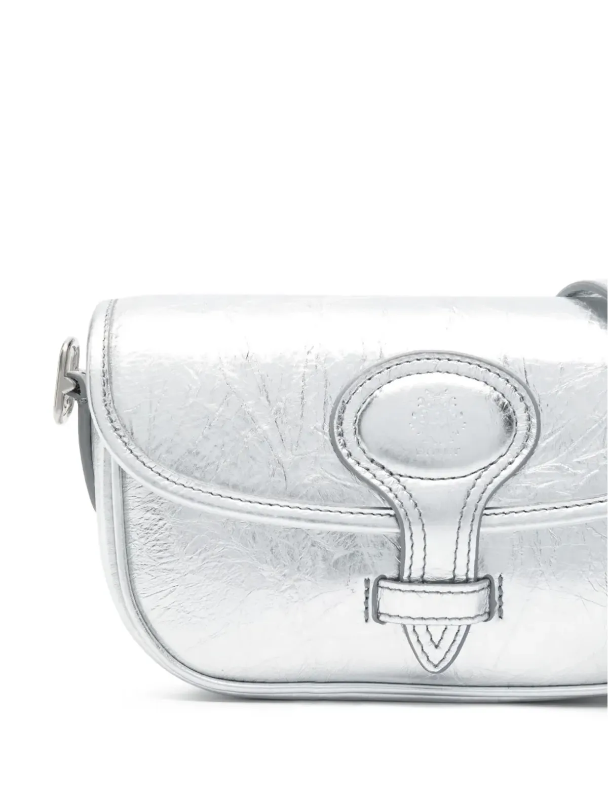 Bally metallic-leather flap shoulder bag - Silver - 画像4