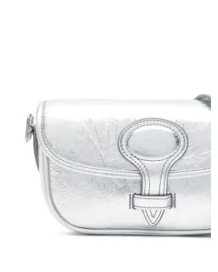 Bally metallic-leather flap shoulder bag - Silver - サムネイル4