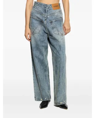 VETEMENTS ダメージ加工V字ヨークジーンズ ブルー - サムネイル1