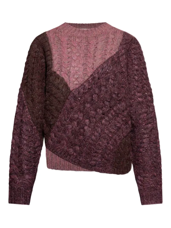 MARANT ÉTOILE MARANT ÉTOILE ケーブルニットパッチワークセーターの商品画像
