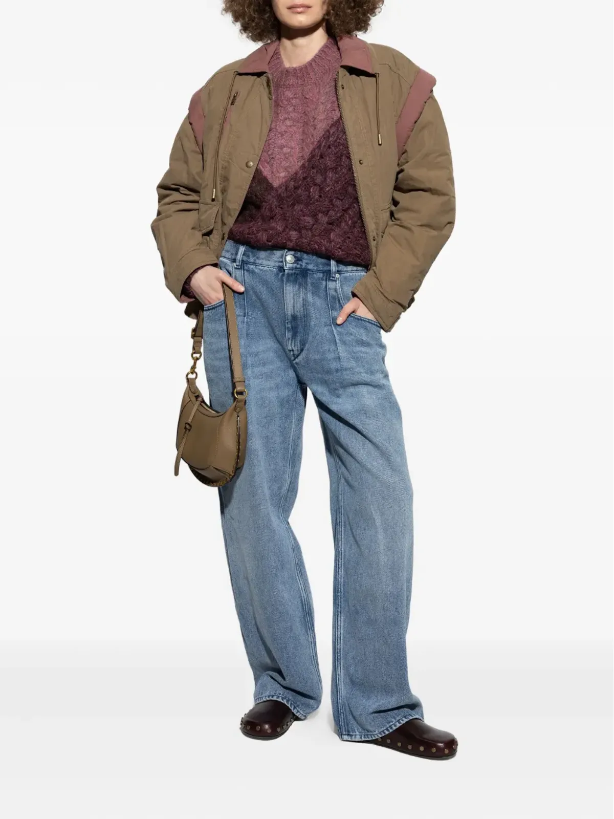 MARANT ÉTOILE ケーブルニットパッチワークセーター - 画像2