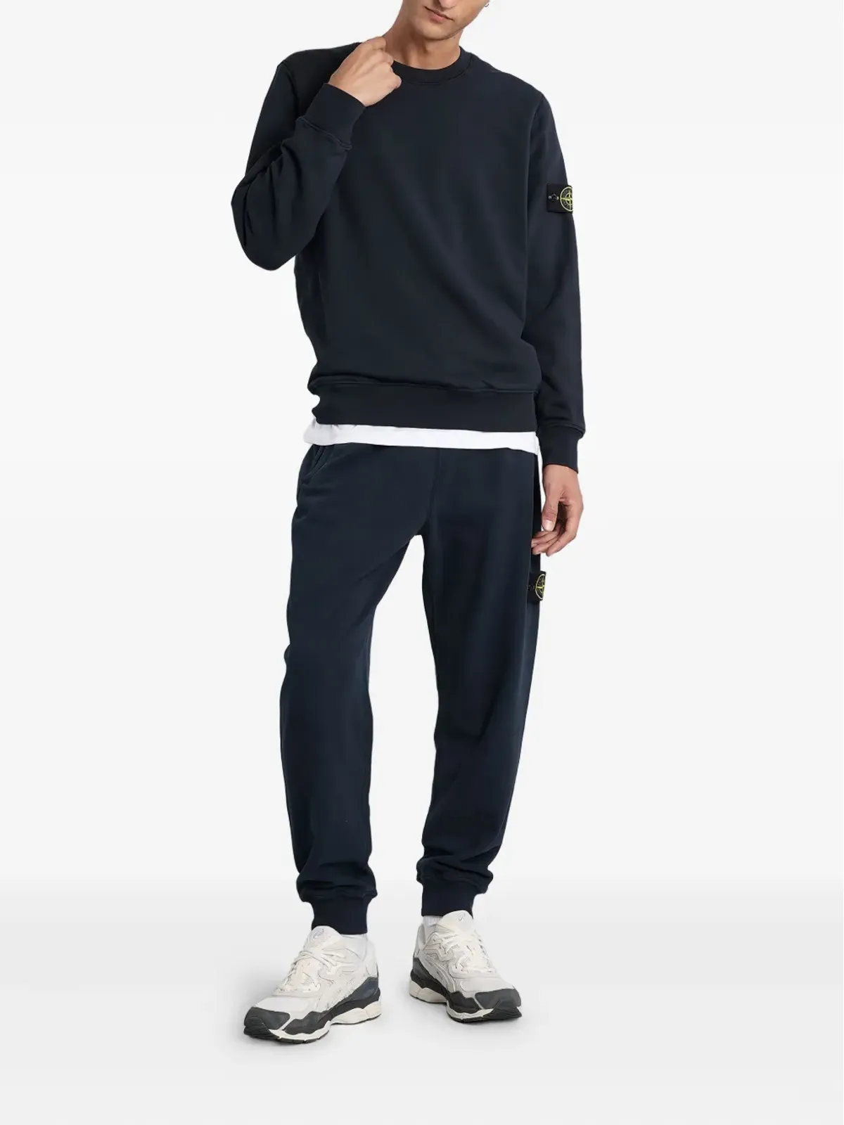 Stone Island カフ付きロゴパッチ トラックパンツ ブルー - 画像2