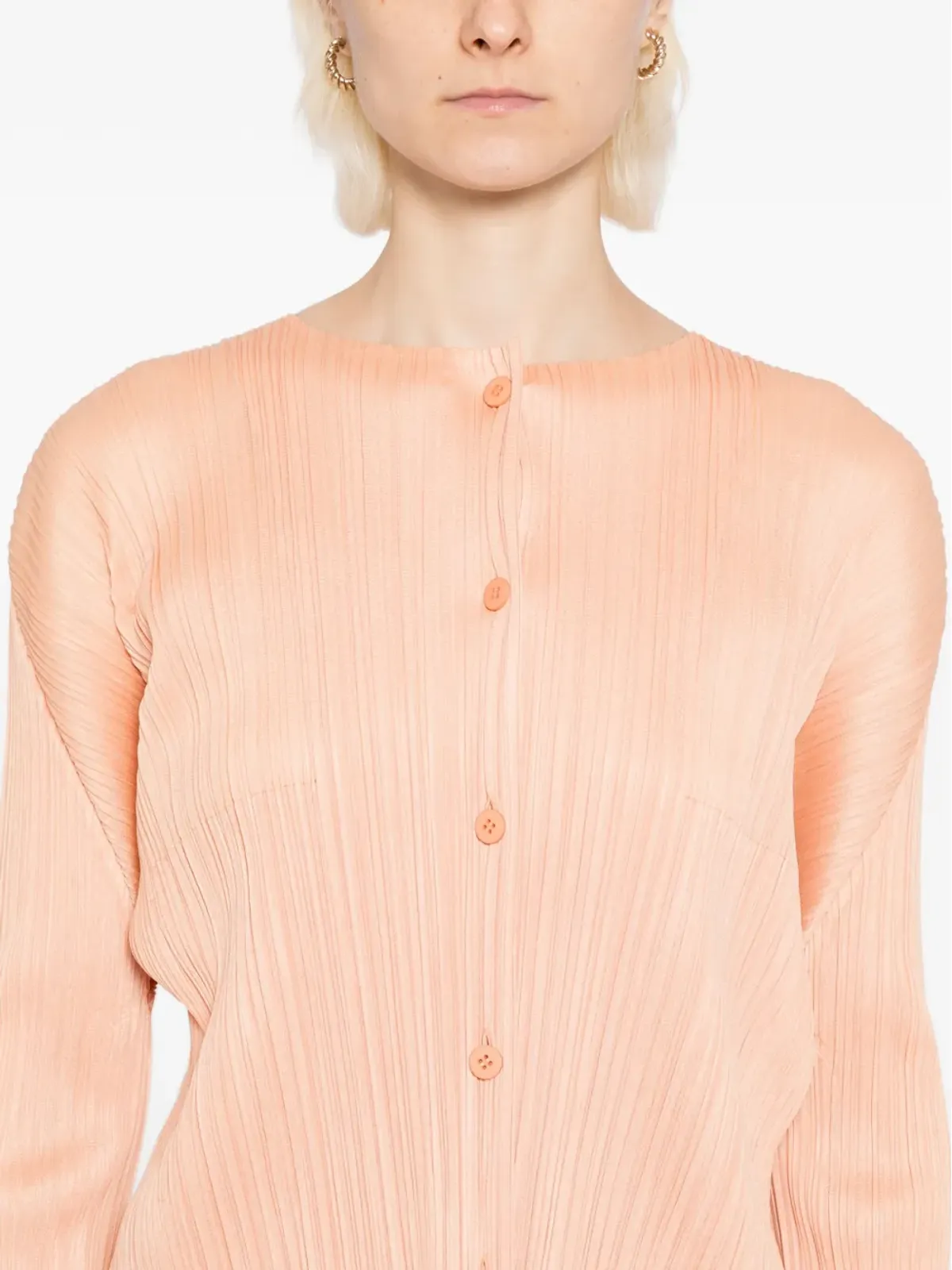 Pleats Please Issey Miyake MC August pleated shirt - Orange - 画像5
