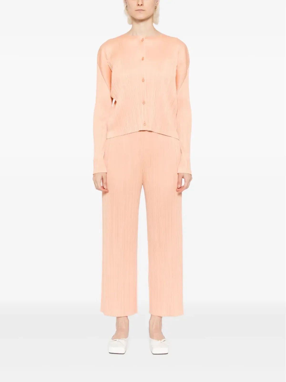 Pleats Please Issey Miyake MC August pleated shirt - Orange - 画像2