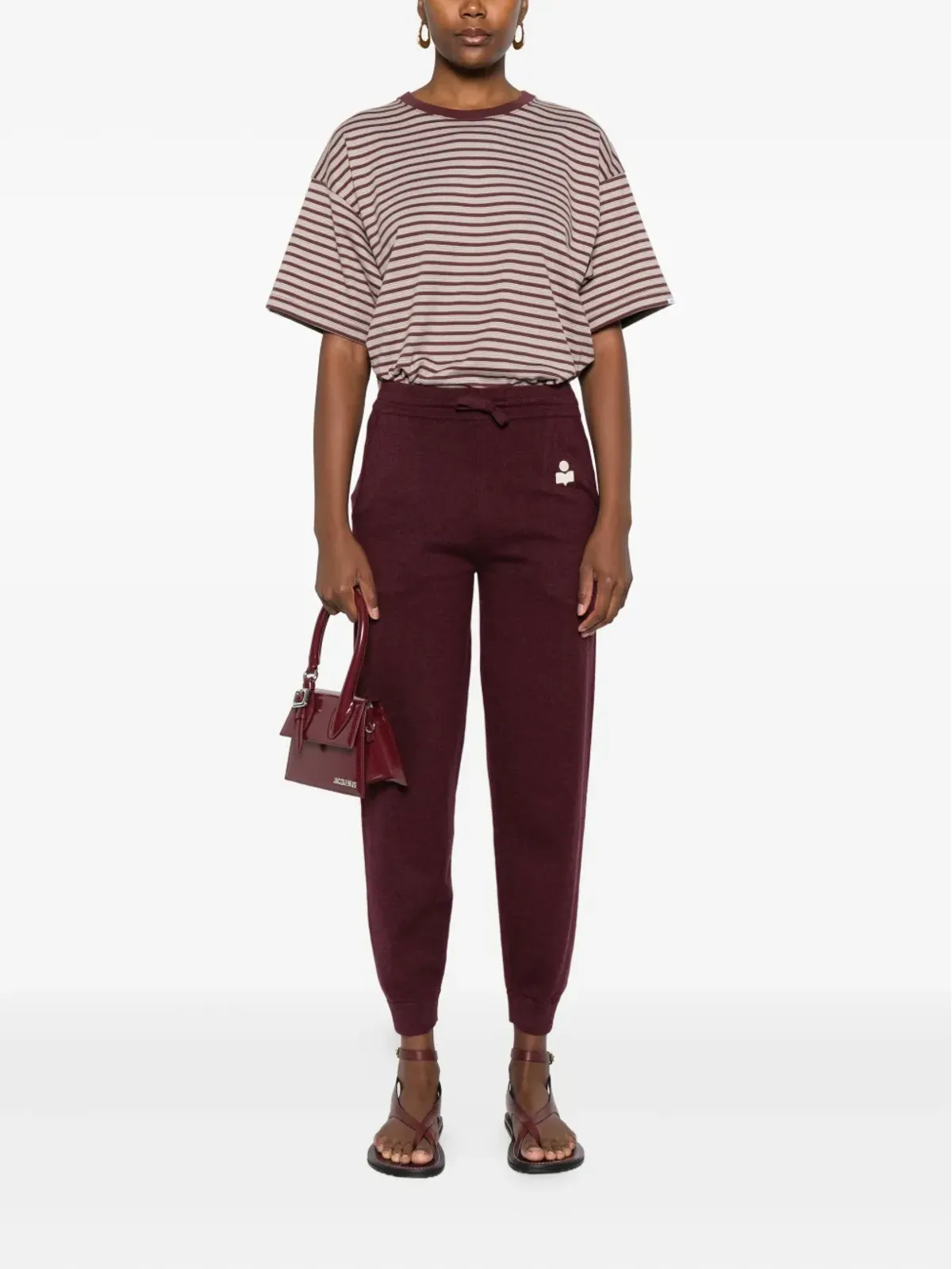 MARANT ÉTOILE 刺繍ロゴ ドローストリング トラックパンツ - 画像2