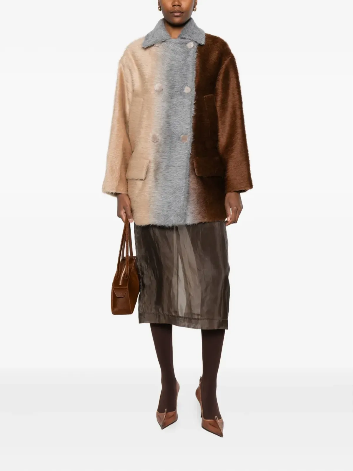 FENDI カラーブロック ダブルブレストジャケット - 画像2