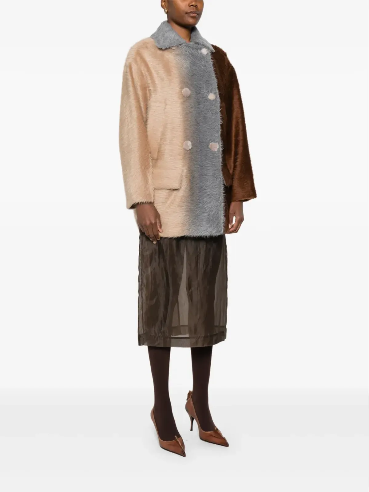 FENDI カラーブロック ダブルブレストジャケット - 画像3