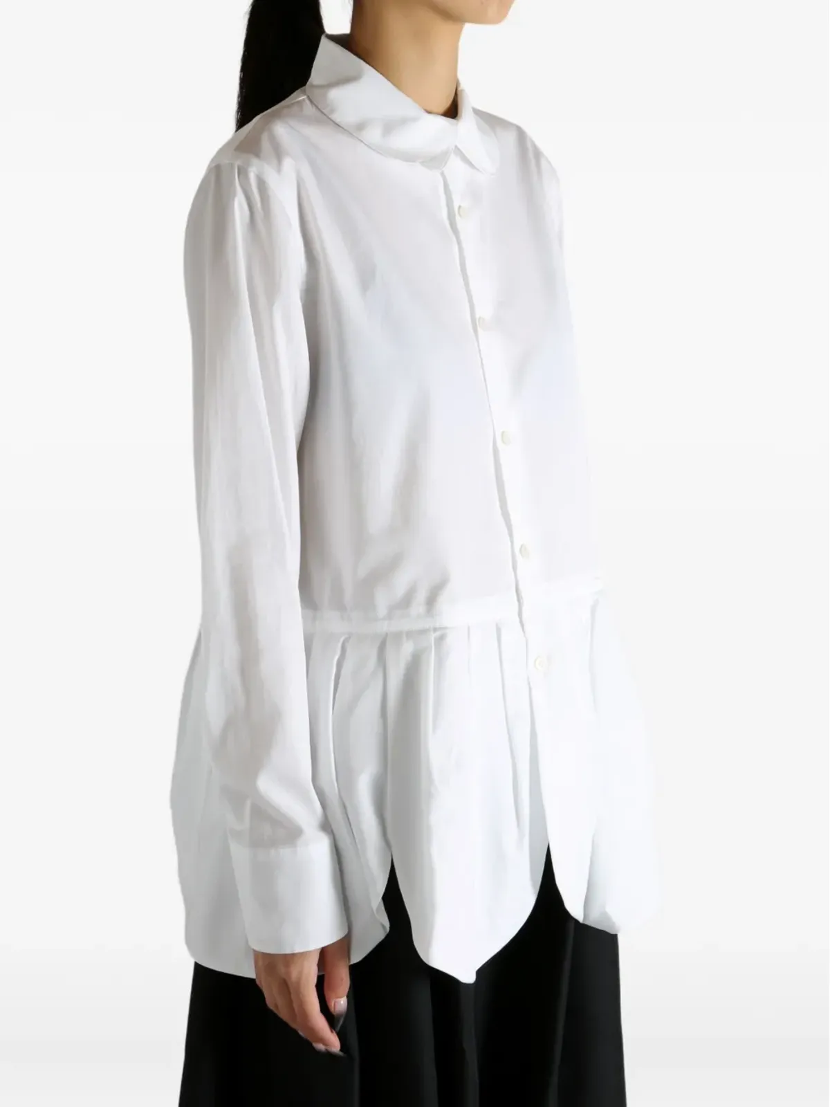 Noir Kei Ninomiya ピーターパンカラー プリーツ ブラウス - 画像4