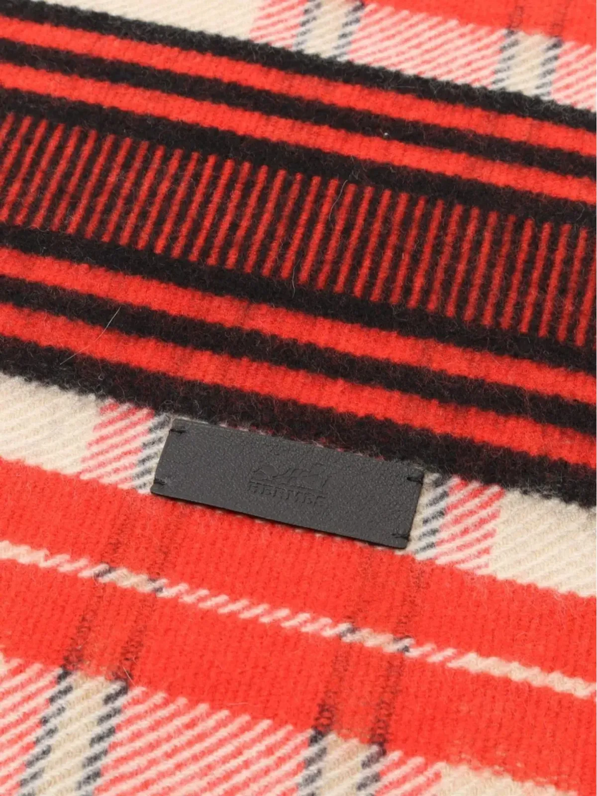 Hermès Pre-Owned 2010s チェック柄カシミヤストール - 画像2