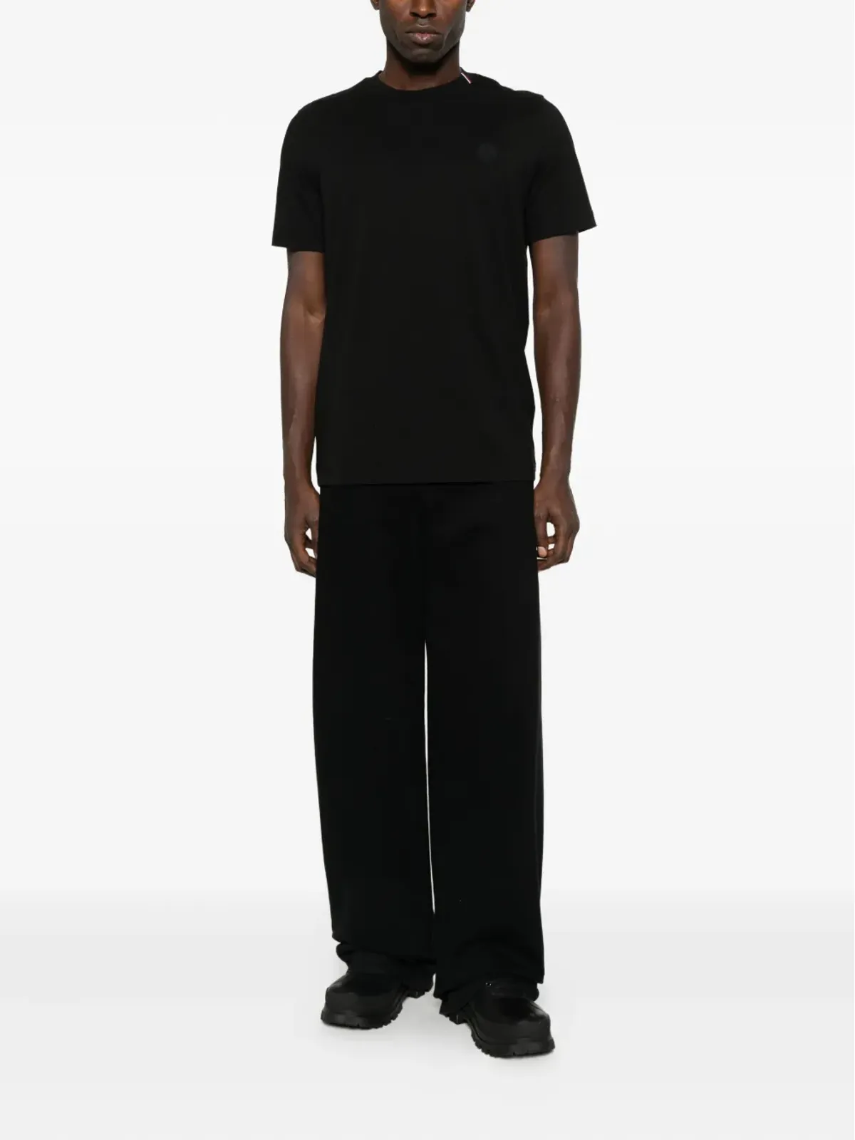 Moncler ストライプディテール半袖Tシャツ ブラック - 画像2
