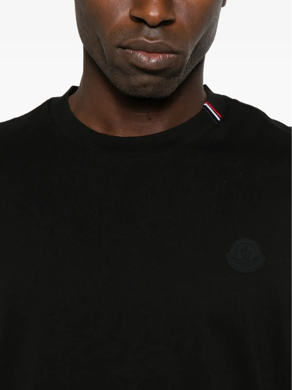 Moncler ストライプディテール半袖Tシャツ ブラック - 画像4