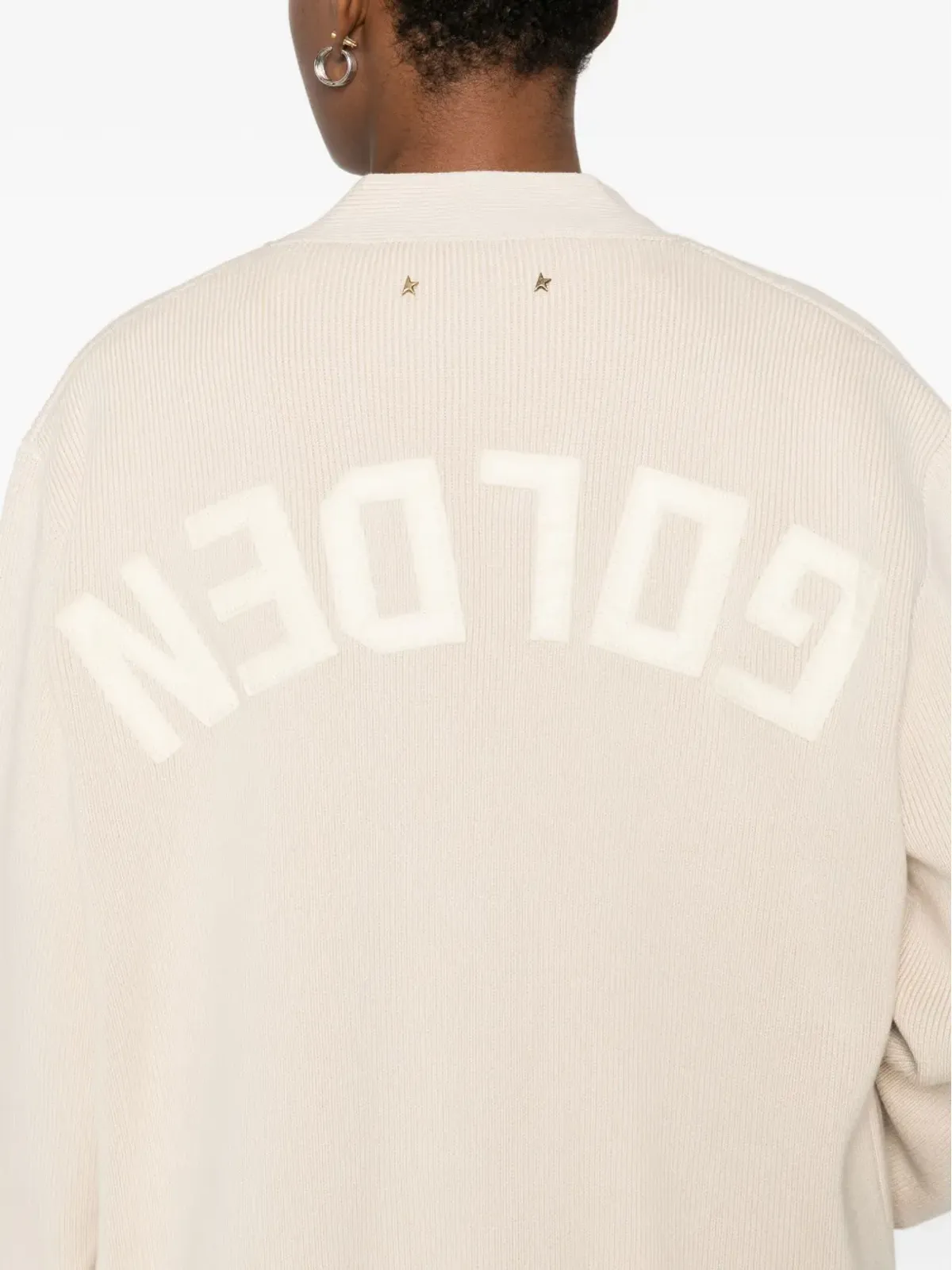 Golden Goose リブ編みVネックカーディガン - 画像5